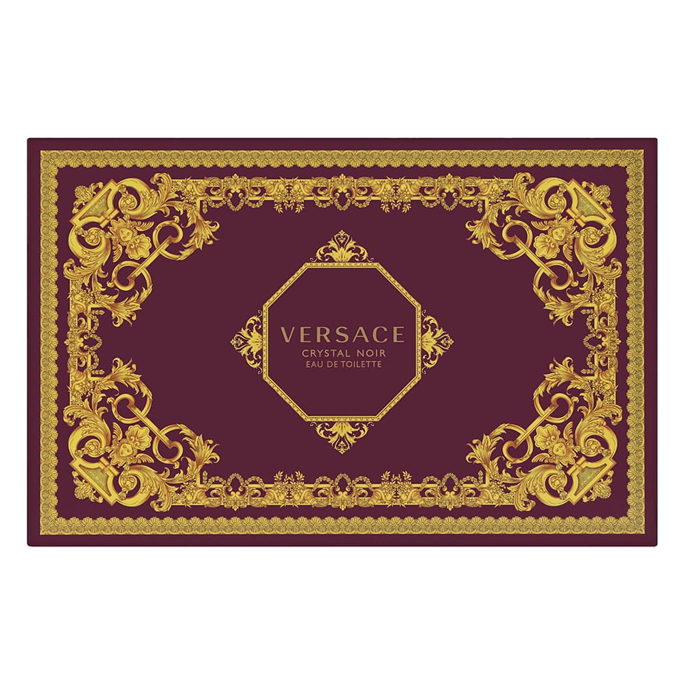 Versace Crystal Noir by Versace for Women 4 Piece Set Includes: 3.3 oz Eau de Toilette Spray + 3.4 oz Body Lotion + 3.4 oz Bath and Shower Gel  + Travel Beauty Bag